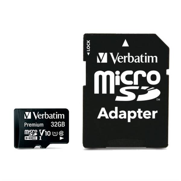 Paměťová karta Verbatim micro SDHC 32GB Class 10 (90R/10W) + adapter 

