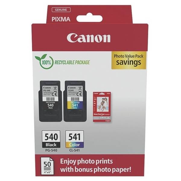 Inkoustová náplň Canon PG-540 + CL-541 + fotopapír GP-501 

