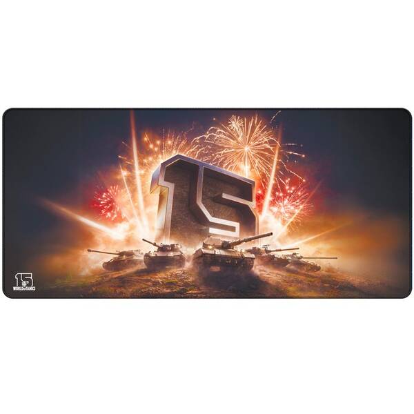 Podložka pod klávesnici a myš FSH World of Tanks 15 Anniversary, XL oranžová

