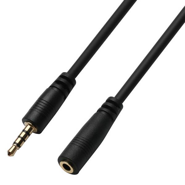 Kabel GoGEN prodlužovací 3,5mm jack, 4 pólový, 2m černý

