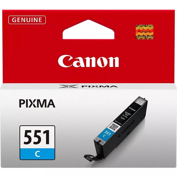 Inkoustová náplň Canon CLI-551 C, 304 stran azurová

