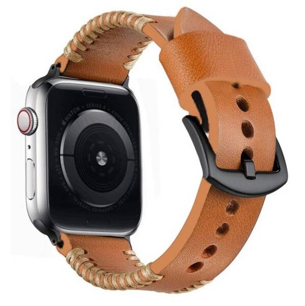 Řemínek WG na Apple Watch, koženkový + adapter 42/44/45/49 mm hnědý

