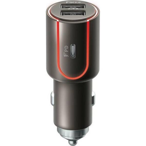 Adaptér do auta Forever Core, 2x USB, QC 3.0, 1x USB-C PD 36W černý

