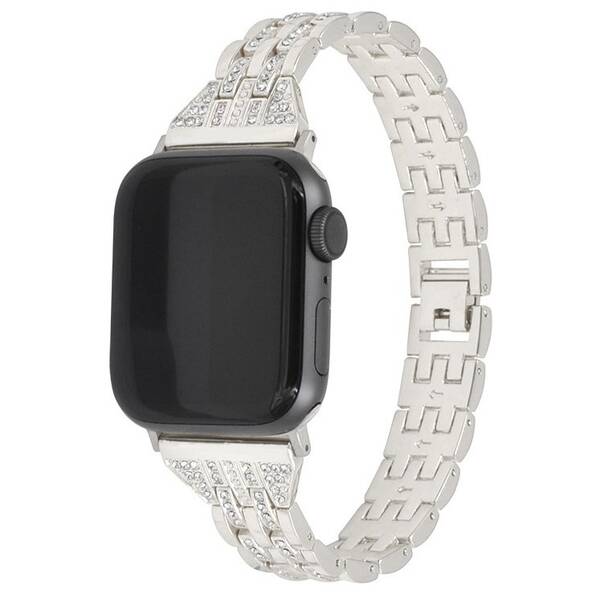 Řemínek WG line, kovový, na Apple Watch 42/44/45/49 mm + adapter stříbrný

