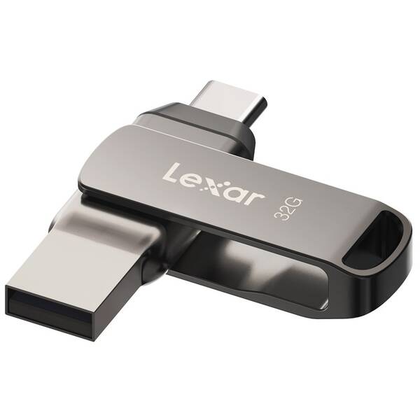 USB Flash Lexar JumpDrive D400 Dual, 32GB šedá barva
