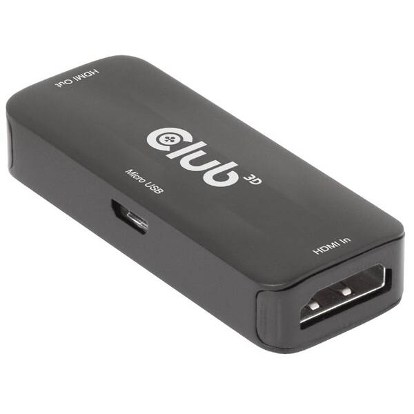 Adaptér Club3D aktivní HDMI 4K60Hz (F/F) černý

