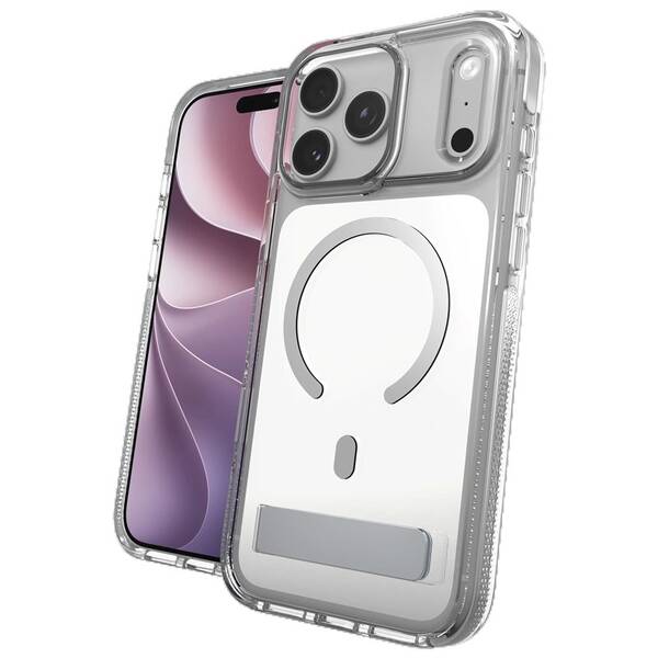 Kryt na mobil ZAGG Santa Cruz Snap Kickstand Metallic, Camera Button na Apple iPhone 18 Pro Max / 17 Pro Max stříbrný

