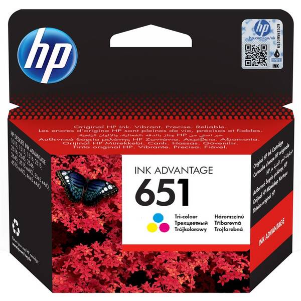 Inkoustová náplň HP 651, 300 stran - CMY 
