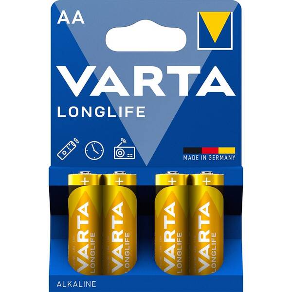 Baterie alkalická Varta AA, LR06, blistr 4ks 


