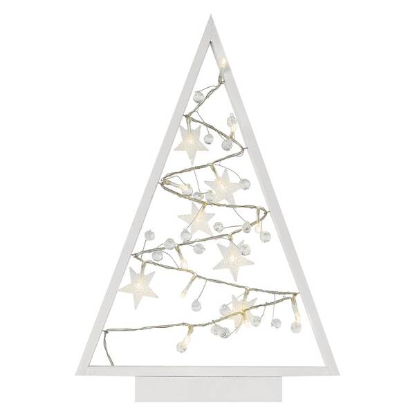 LED dekorace EMOS 15 LED stromeček s ozdobami, 40 cm, 2x AA, vnitřní, teplá bílá 

