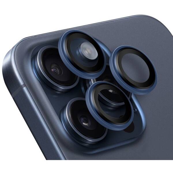 Ochranné sklo čočky fotoaparátu Obal:Me Lens Protector na Apple iPhone 15 Pro/15 Pro Max modré

