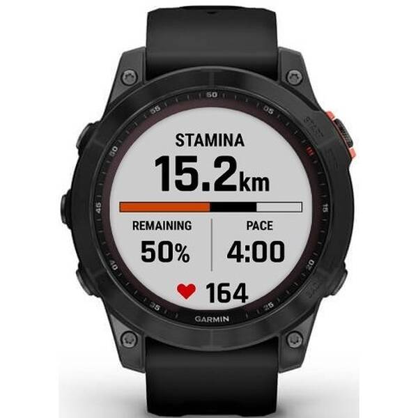 Chytré hodinky Garmin fenix 7 Solar - Gray/Black Silicone Band 

