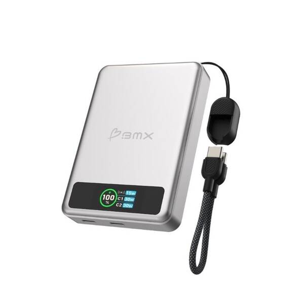 Powerbanka BMX SolidSafe™ 10K Solid-State magnetická stříbrná


