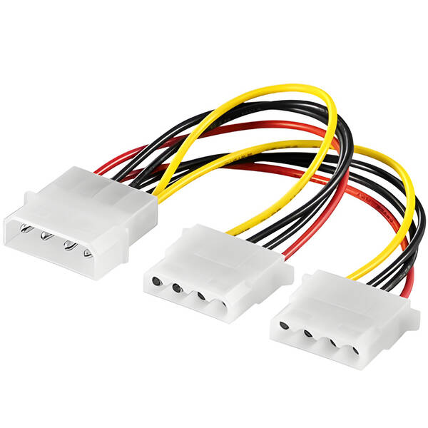 Kabel PremiumCord napájecí HDD 5,25”-2x5,25” 

