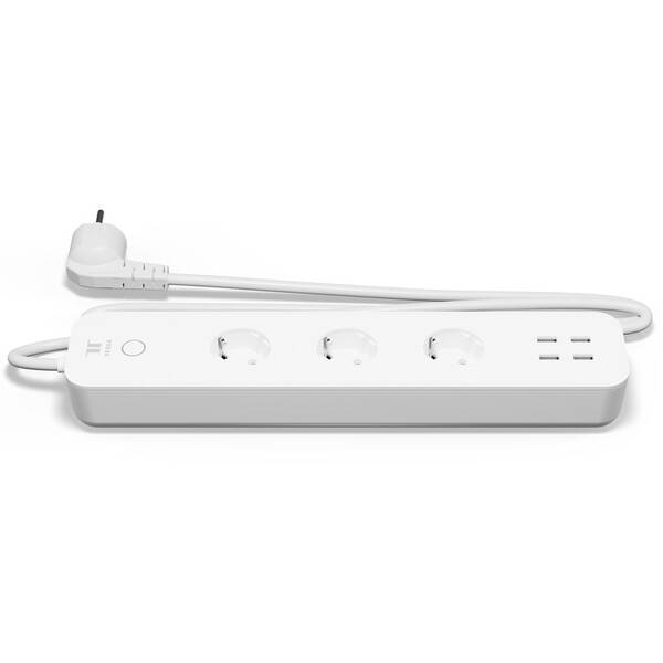 Kabel prodlužovací Tesla Smart Power Strip 3x zásuvka + 4 USB, 1,8m bílý

