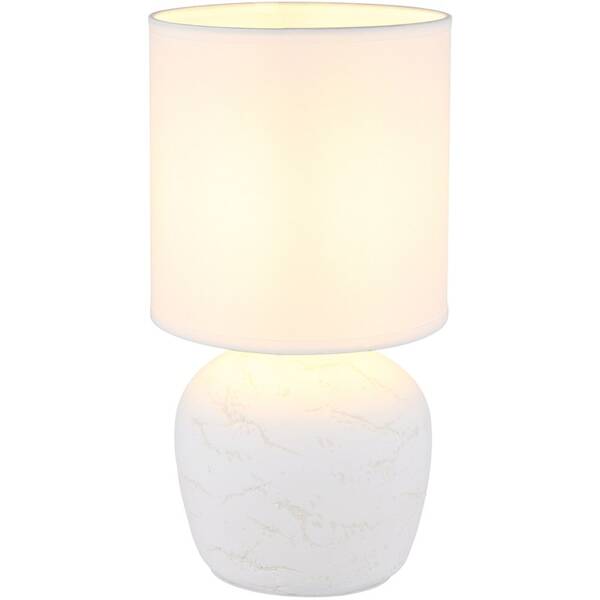 Stolní lampička GLOBO Marble, E14 bílá

