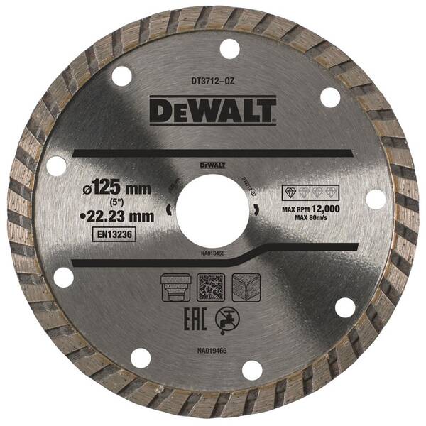 Řezný kotouč Dewalt DT3712, 125 × 22,2 mm 

