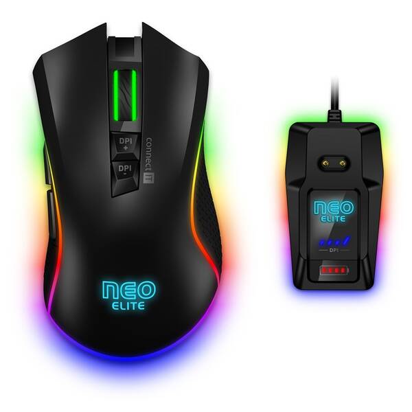 Myš Connect IT NEO ELITE s nabíjecím dokem černá

