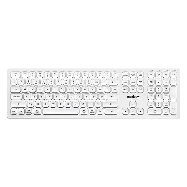 Klávesnice Niceboy OFFICE K30, Wireless, CZ/SK layout bílá

