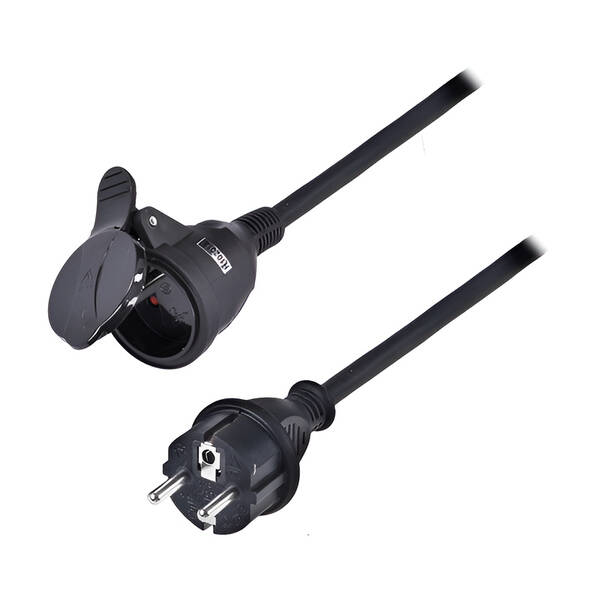 Kabel prodlužovací Solight 1 zásuvka, 30m, 3 x 1,5mm2, gumová černý

