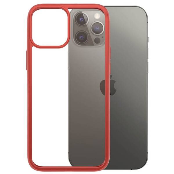 Kryt na mobil PanzerGlass ClearCase Antibacterial na Apple iPhone 12 Pro Max červený

