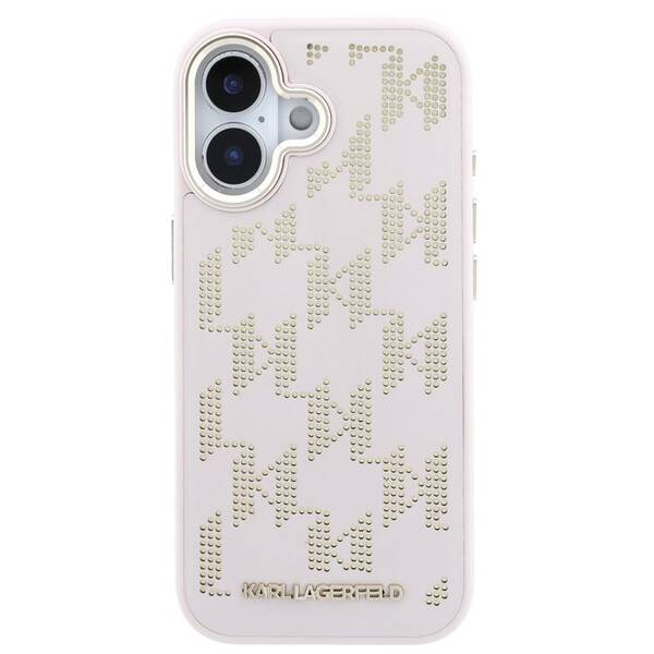 Kryt na mobil Karl Lagerfeld PU Perforated Monogram MagSafe na Apple iPhone 17 růžový

