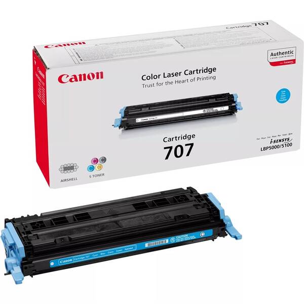 Toner Canon CRG-707C, 2000 stran azurový

