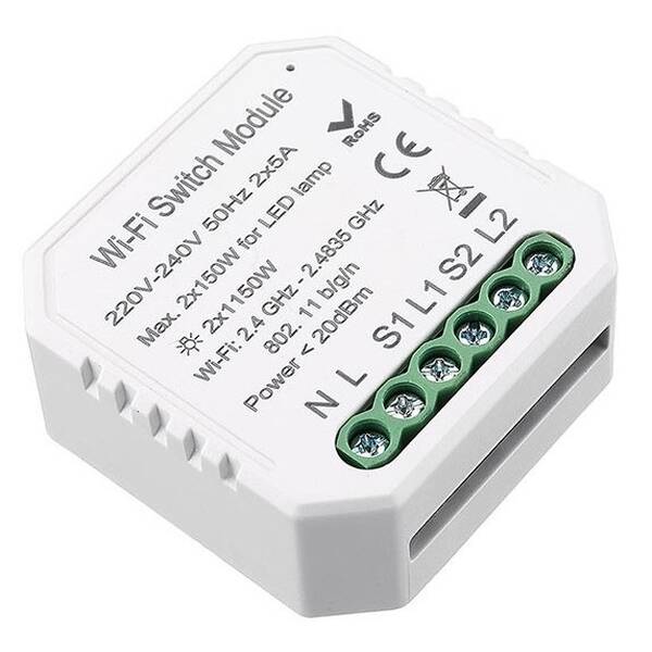 Modul IMMAX NEO LITE SMART kontroler V3 2-tlačítkový Wi-Fi, TUYA 

