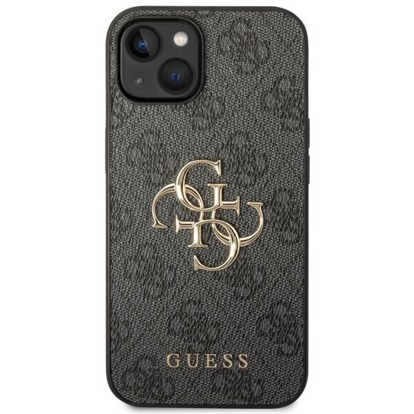 Kryt na mobil Guess 4G Metal Logo na Apple iPhone 15 šedý

