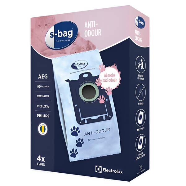 Sáčky do vysavače Electrolux s-bag® Anti-Odour E203S (4 ks) 

