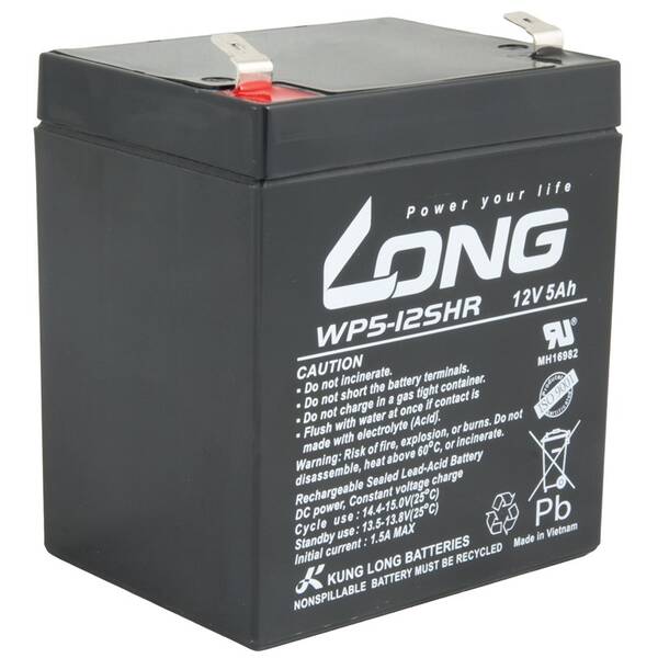 Olověný akumulátor Long 12V 5Ah HighRate F2 

