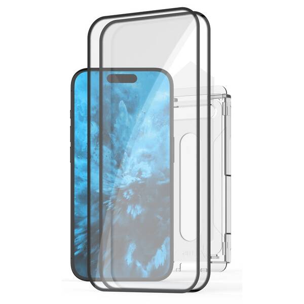 Tvrzené sklo FIXED Full-Cover s anti-dust aplikátorem na Apple iPhone 15 (2 ks) 

