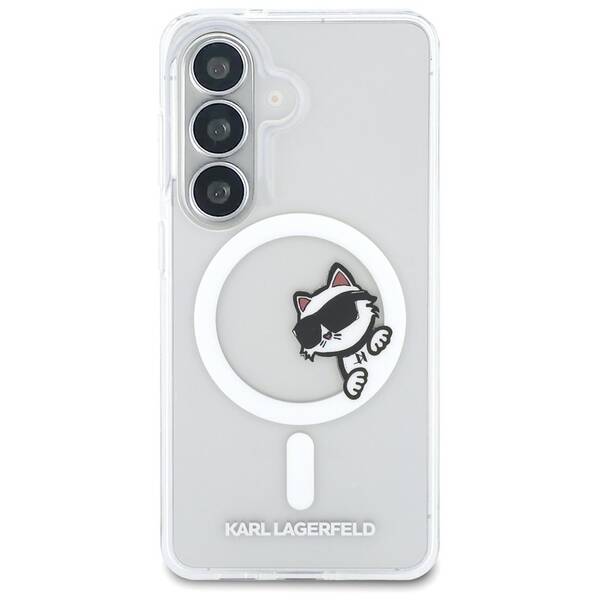 Kryt na mobil Karl Lagerfeld IML Choupette Peekaboo Logo Magnetic na Samsung Galaxy S26 průhledný

