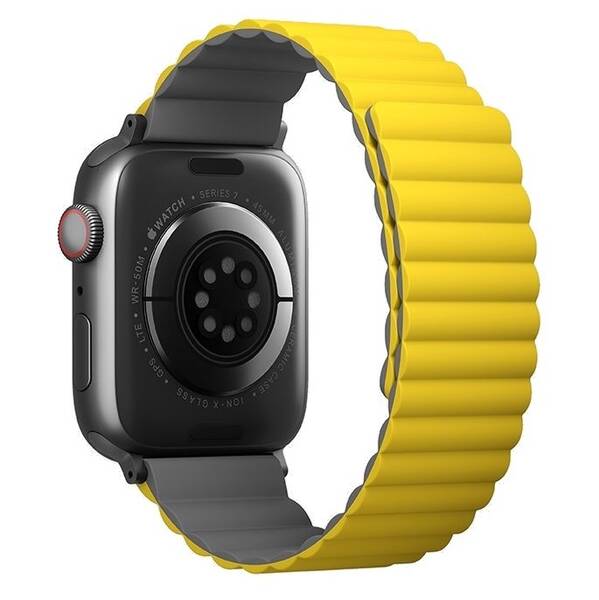 Řemínek Uniq Revix Reversible na Apple Watch 42/44/45/49mm šedý/žlutý

