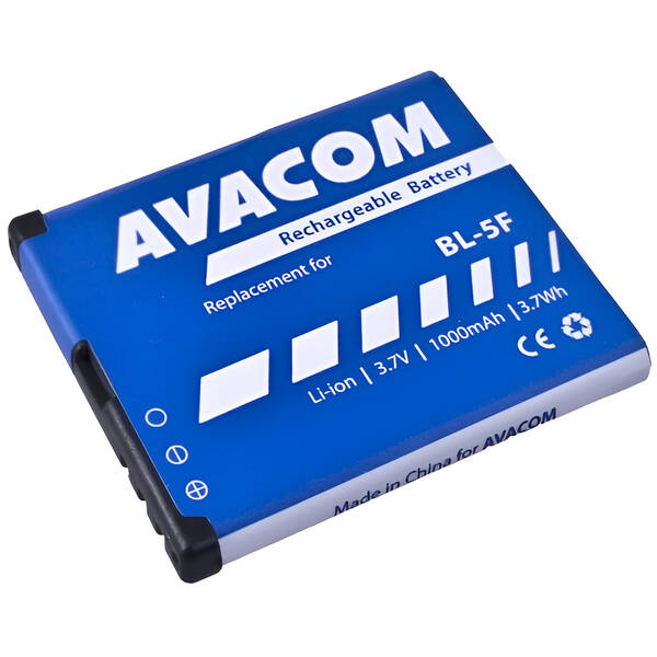 Baterie Avacom pro Nokia N95, E65, Li-Ion 3,6V 1000mAh (náhrada BL-5F) 

