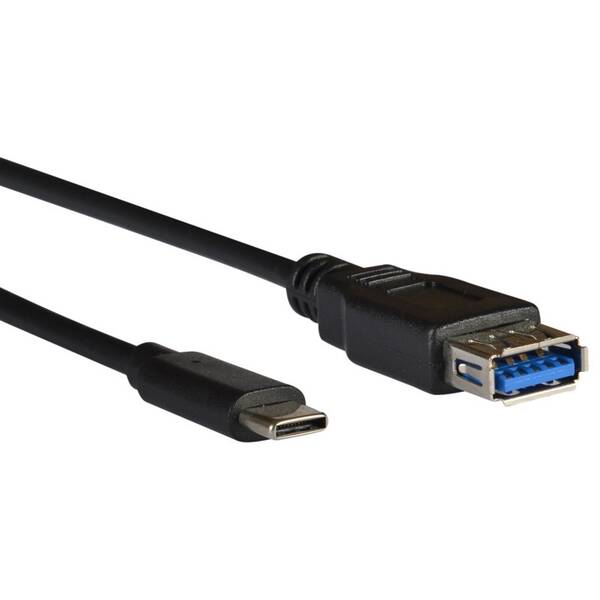 Kabel AQ USB 3.0 / USB-C, prodlužovací, 1,8m černý

