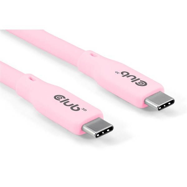 Kabel Club3D USB-C 4.0, 20Gbps, 4K60Hz, PD 240W, 2m růžový

