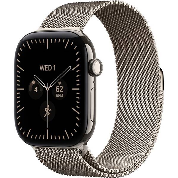 Chytré hodinky Apple GPS + Cellular 42 mm přírodní titan, přírodní milánský tah 

