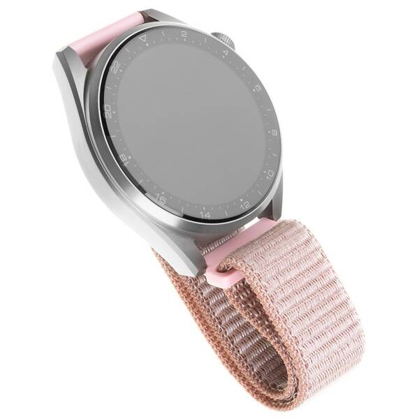 Řemínek FIXED Nylon Strap s šířkou 22mm pro smartwatch růžový

