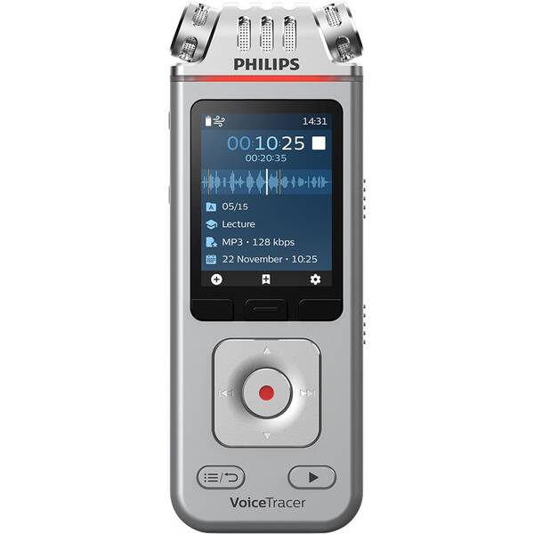 Diktafon Philips DVT4110 stříbrná barva
