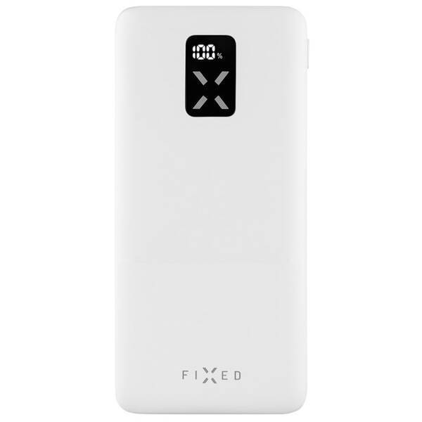Powerbanka FIXED Zen 10 s LCD displejem a výstupem PD 20W, 10 000 mAh bílá

