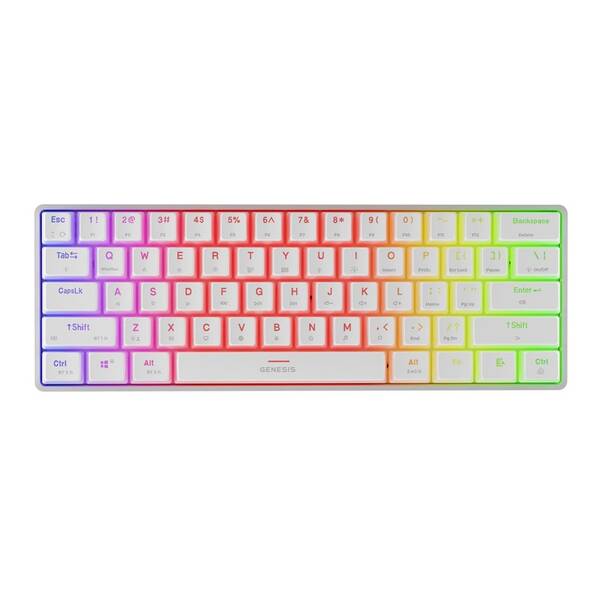 Klávesnice Genesis THOR 660 G2, RGB, Bluetooth, Gateron Brown, US layout bílá

