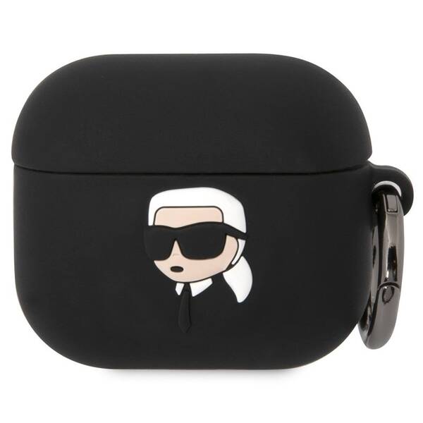 Pouzdro Karl Lagerfeld 3D Logo NFT Karl Head na AirPods 3 černé


