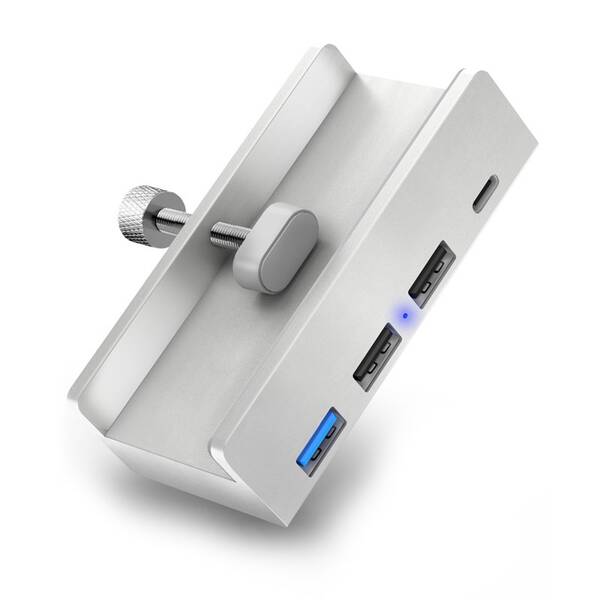USB Hub Connect IT 4v1 na desku stolu, USB-C/3x USB stříbrný

