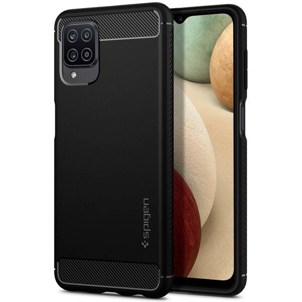 Kryt na mobil Spigen Rugged Armor na Samsung Galaxy A12 černý

