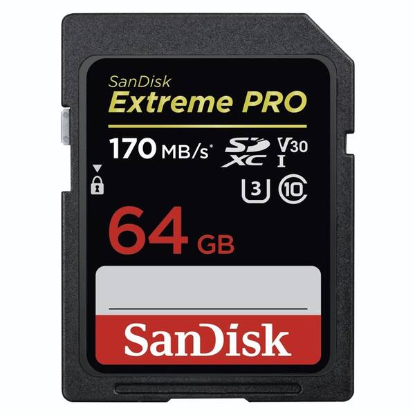 Paměťová karta SANDISK 64GB UHS-I U3 (170R/90W) 

