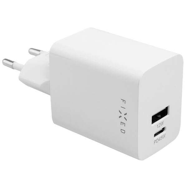 Nabíječka do sítě FIXED Mini, USB-C PD/USB, 45W bílá

