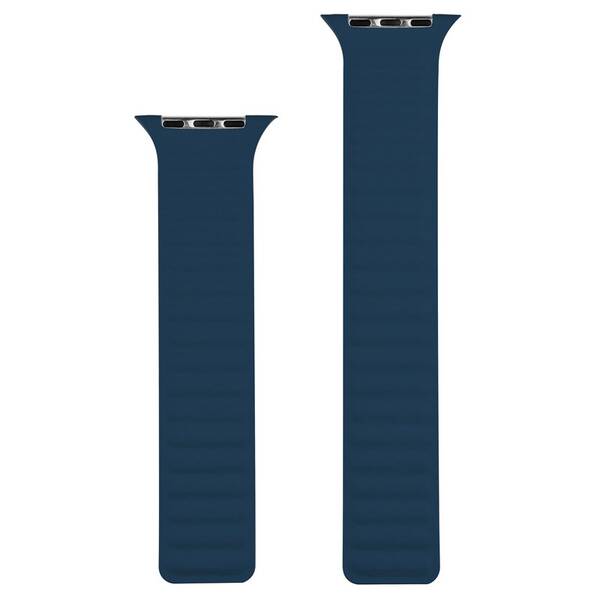 Řemínek COTECi Double Suction kožený na Apple Watch 42/44/45/49 mm modrý

