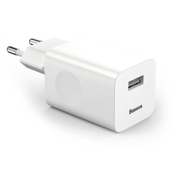 Nabíječka do sítě Baseus 1xUSB, Quick Charge 3.0, 24W bílá

