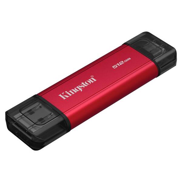 SSD externí Kingston Dual Portable 512GB, USB-A/C, USB 3.2 Gen 2 černý/červený

